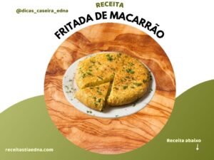 Fritada de macarrão simples e dourada feita com sobras, ovos e queijo