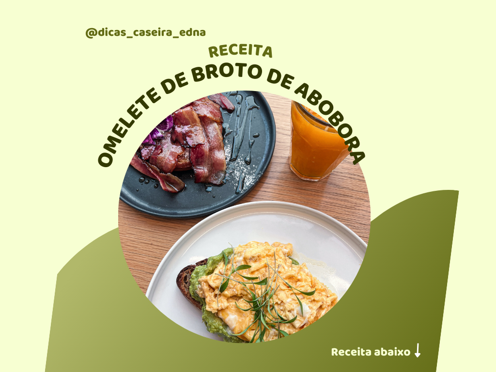 omelete com broto de abobora