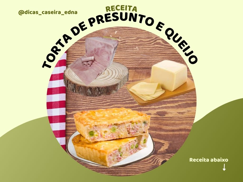 Torta de presunto e queijo uma ótima pedida para qualquer ocasião. O lanchinho da tarde, o café com os amigos. Aproveite!