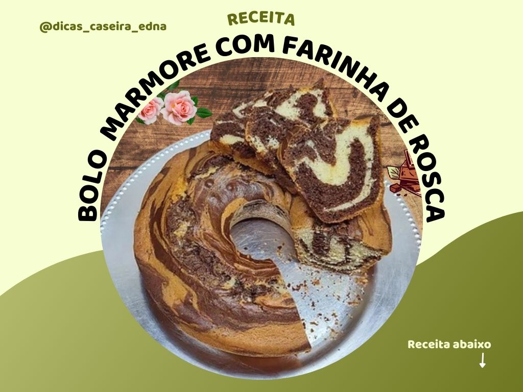 Bolo de marmore com farinha de rosca para untar. Esta farinha é usada para deixar o bolo soltinho do fundo. Muito gostoso. Aproveite!