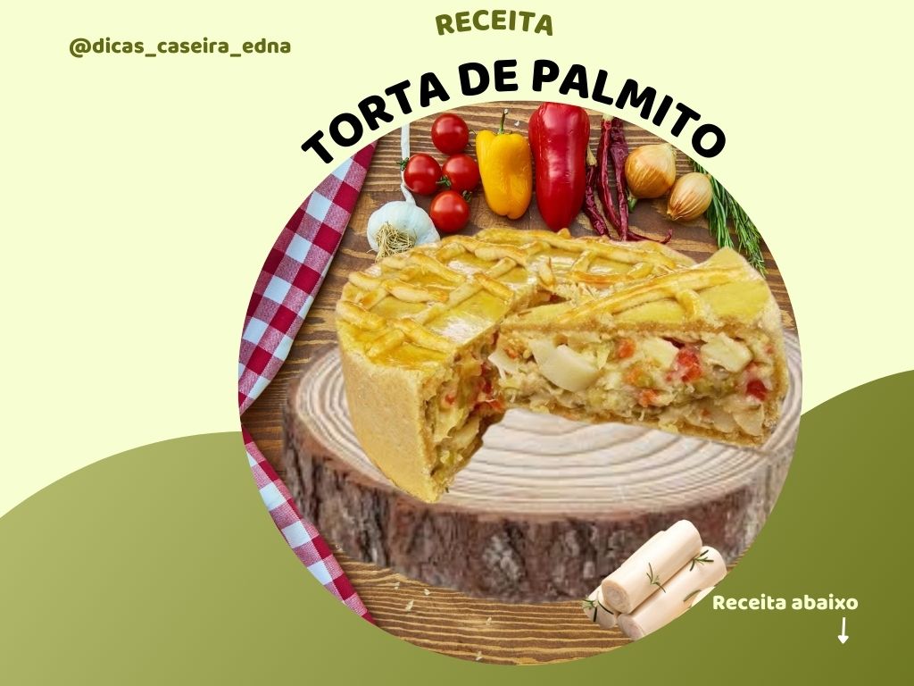 Torta de palmito com massa folhada sem ovos. Uma boa pedida para aquele lanche da tarde ou café com amigos. Aproveite!