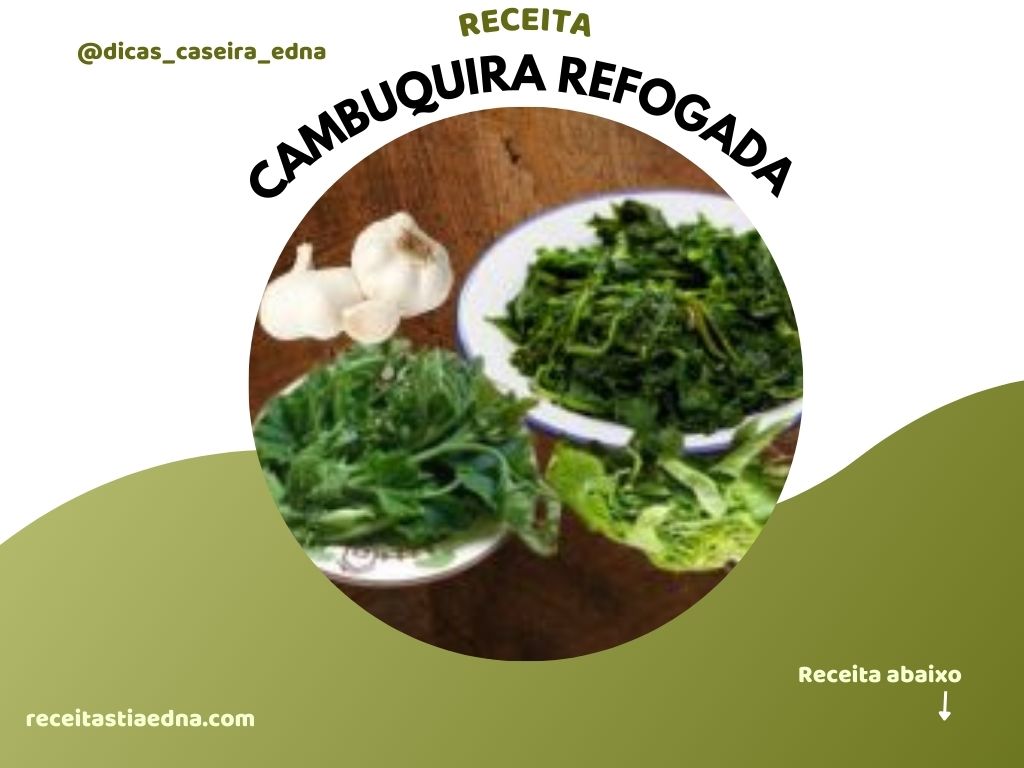 cambuquira refogada simples com alho e cambuquira fresca crua em prato rústico