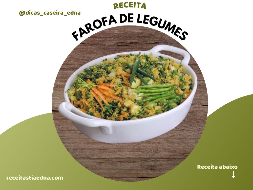Farofa de legumes simples e úmida com milho, cenoura e vagem