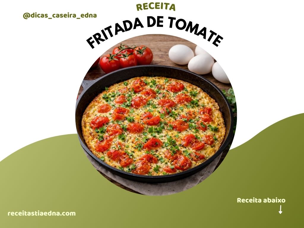 fritada de tomate simples na frigideira dourada com salsinha